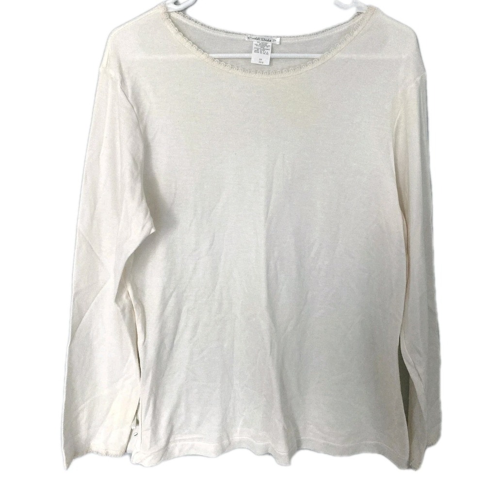 Cuddl Duds Shirt Women 2X White Scoop Neck Long Sleeve Warmwear Sleep Top NWT